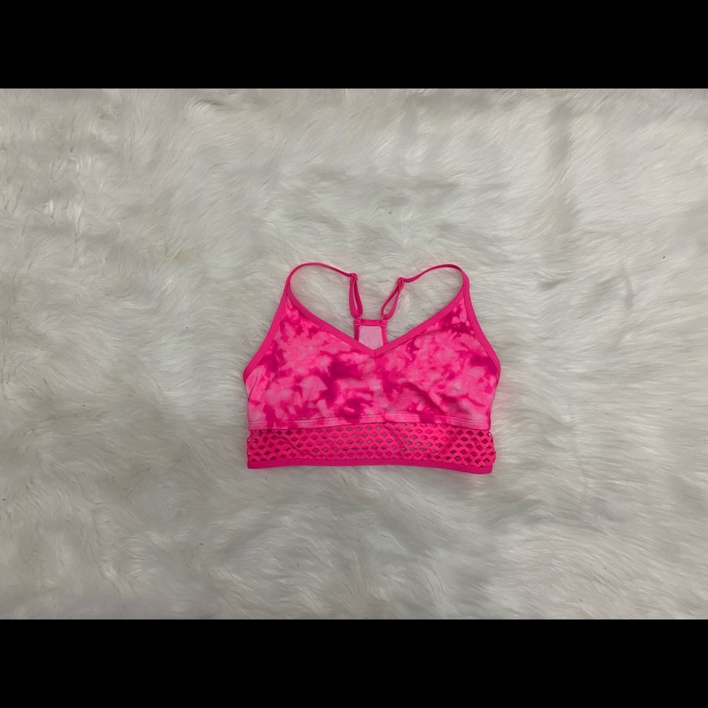 Pink sports bra